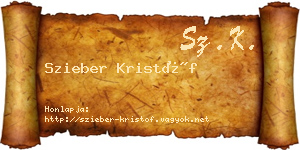 Szieber Kristóf névjegykártya