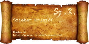 Szieber Kristóf névjegykártya