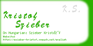 kristof szieber business card